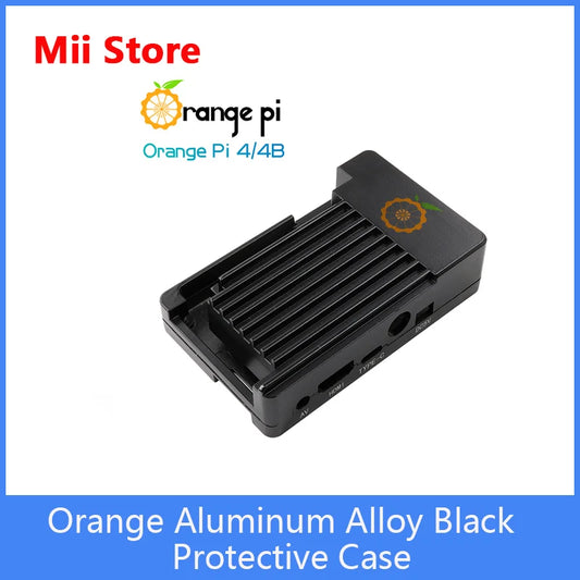 Orange Pi Aluminum Alloy Protective Case with Antenna & Thermal Adhesive - Compatible with OPI4/4B/4 LTS Boards