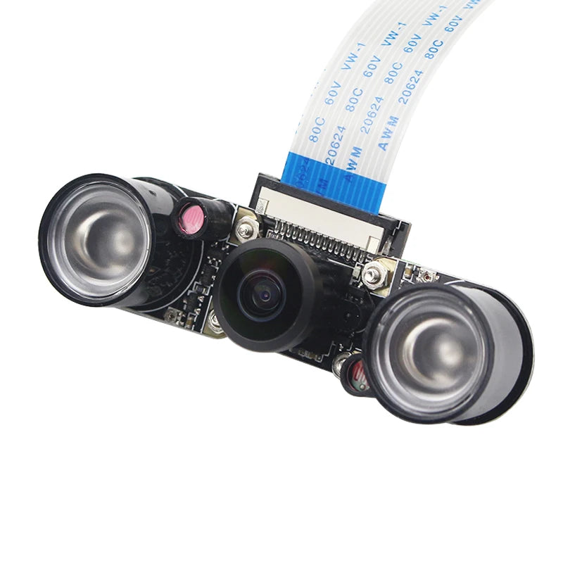 Raspberry Pi 4 Night Vision Camera with 222° Fisheye Lens, 5MP 1080p Module Compatible with Raspberry Pi 3 Model B/B+