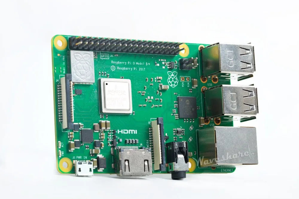 Raspberry Pi 3 Model B+ with 1.4GHz Quad-Core CPU, 1GB LPDDR2 SDRAM, USB 2.0, Bluetooth 4.2, and Dual-Band 802.11ac Wi-Fi