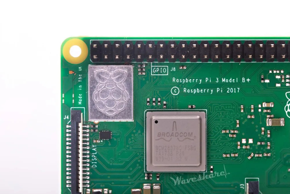 Raspberry Pi 3 Model B+ with 1.4GHz Quad-Core CPU, 1GB LPDDR2 SDRAM, USB 2.0, Bluetooth 4.2, and Dual-Band 802.11ac Wi-Fi