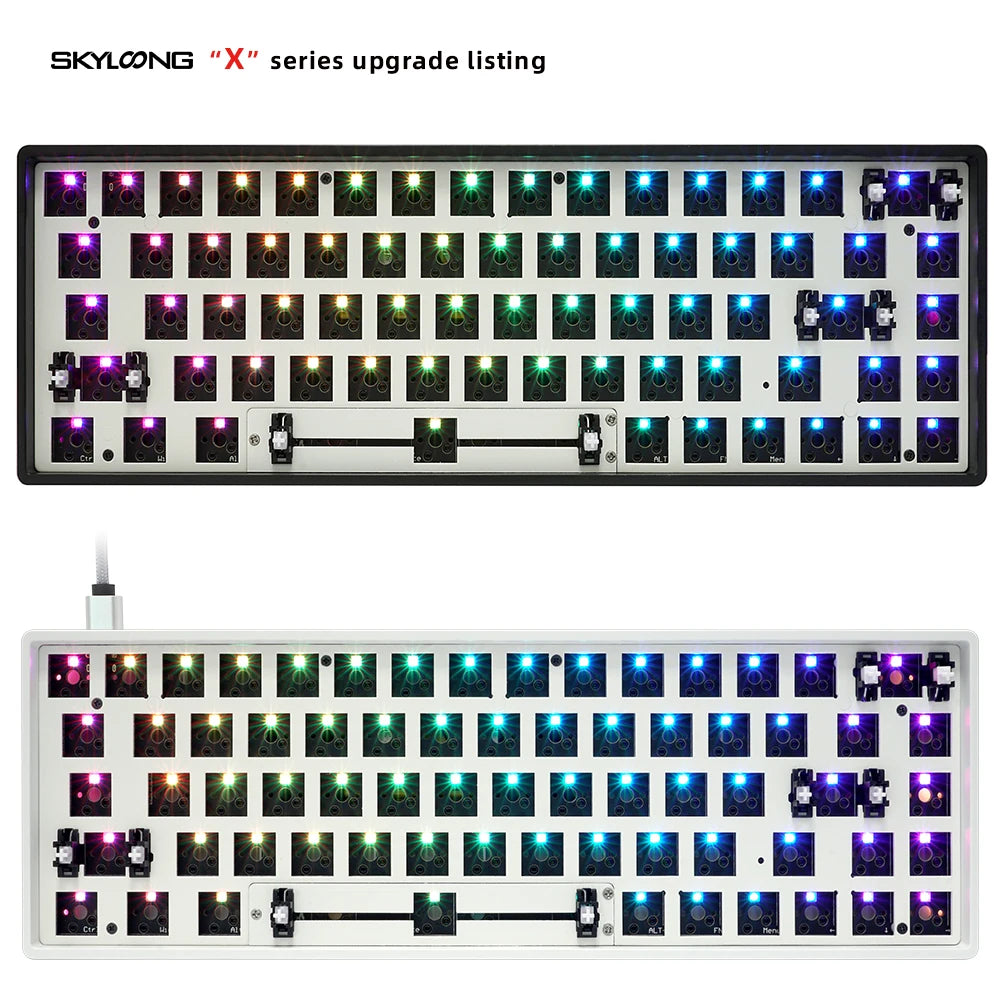Dual Mode Customizable Mechanical Keyboard Kit – GK68XS Bluetooth 5.0, Hot Swappable, RGB Backlit, USB-C, Wireless & Wired