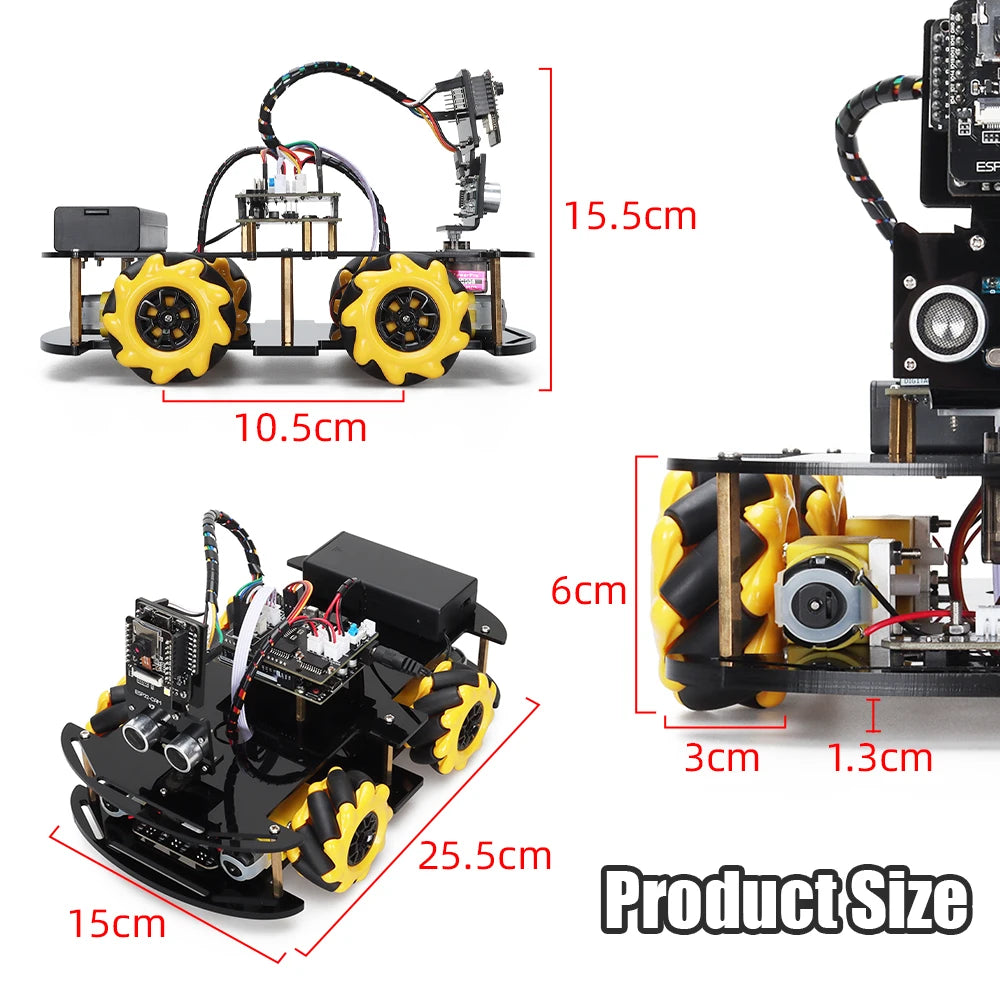 ESP32 Robot Starter Kit with Camera and Code Learning for Arduino Programming - Complete Smart Automation Set for Skill Development