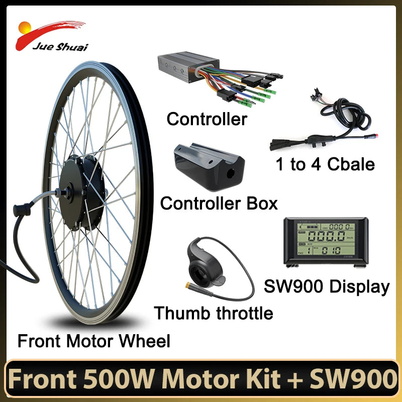 Brushless Hub Motor Wheel for Electric Bicycles - 26inch & 700C Front or Rear E-Bike Conversion Kit - DIY Electric Bike Parts