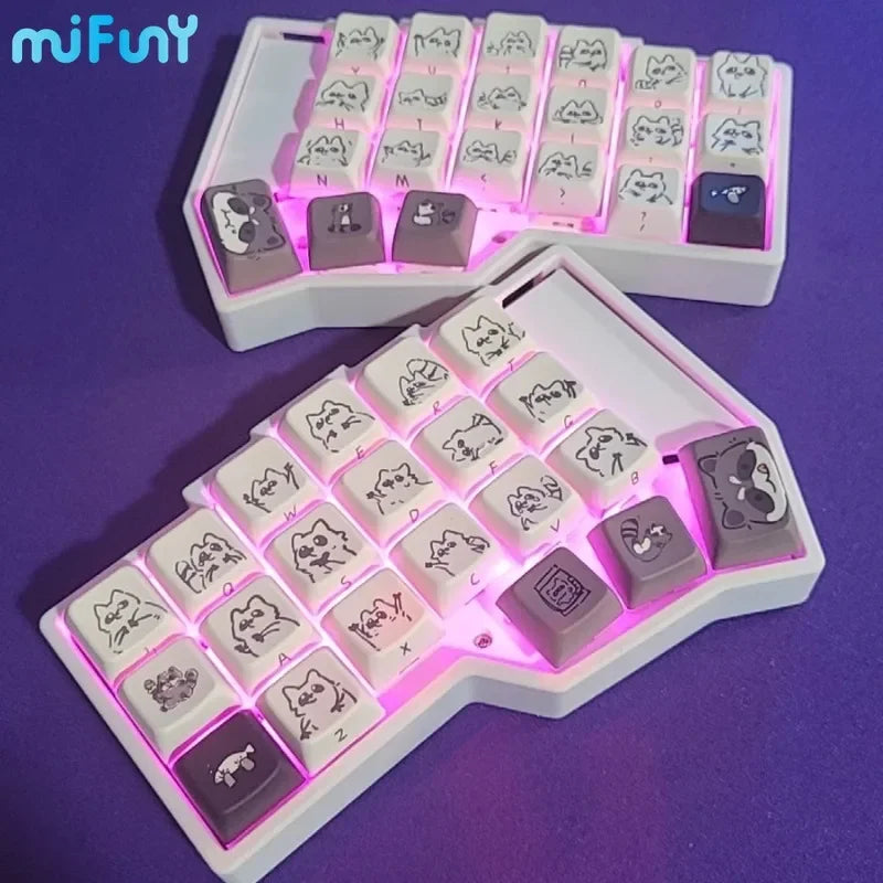 MiFuny CORNE Wireless Split Keyboard – Open Source, ZMK-Compatible, RGB, Bluetooth Mechanical Keyboard with Adaptable Ink Screen