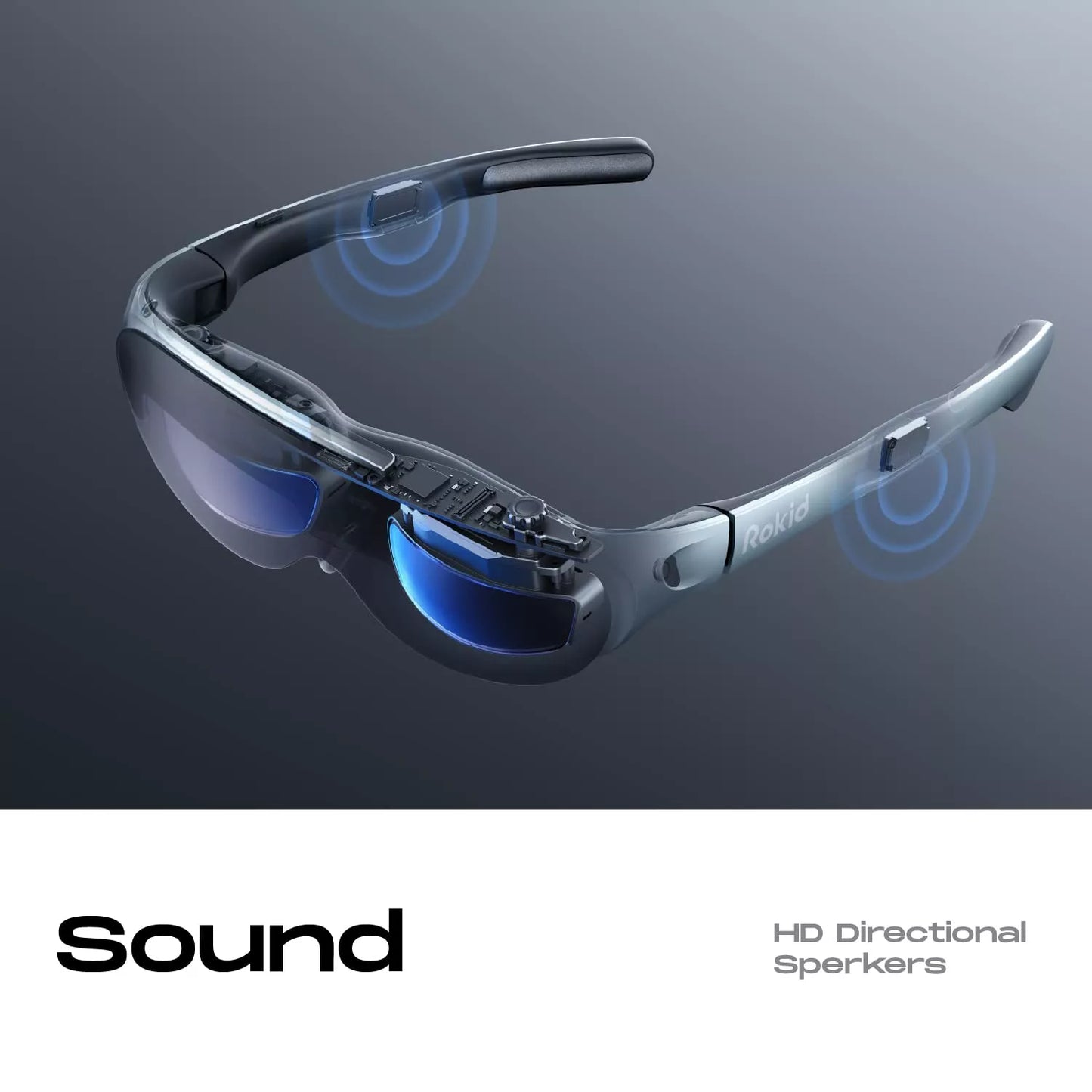 Rokid Air AR Glasses – Myopia-Friendly, 1080P OLED Dual Display with 120" Virtual Screen, 43° FoV, 55PPD