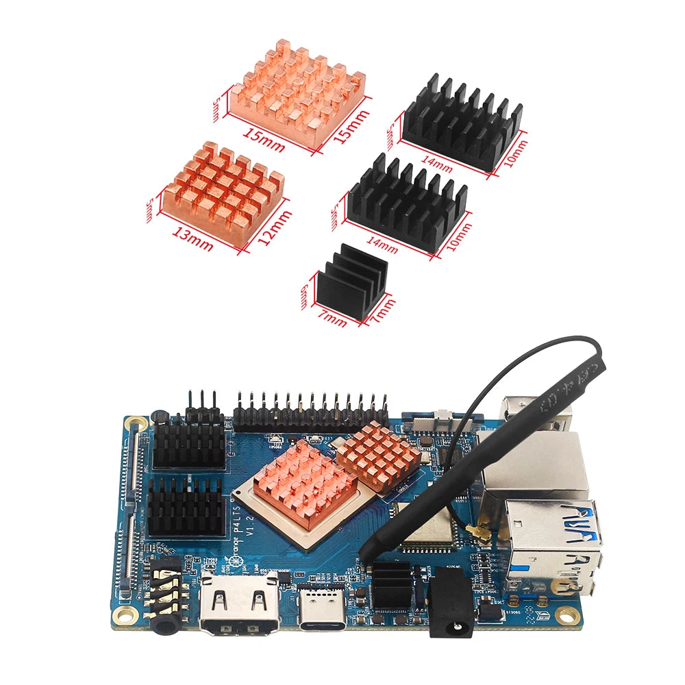 Orange Pi 4 LTS 4GB LPDDR4 16GB EMMC Rockchip RK3399 with WiFi + BT5.0 Gigabit Ethernet - Optional Case, Power Supply, and Heatsinks for OPI 4 LTS