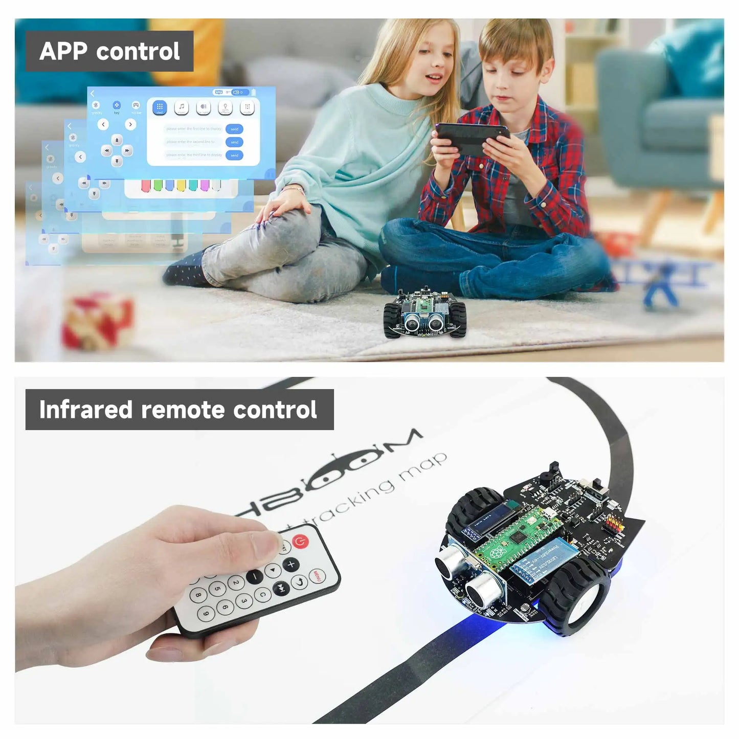 Raspberry Pi Pico Programmable Robot Car Kit - Supports MicroPython Programming for DIY Electronics and Student Projects