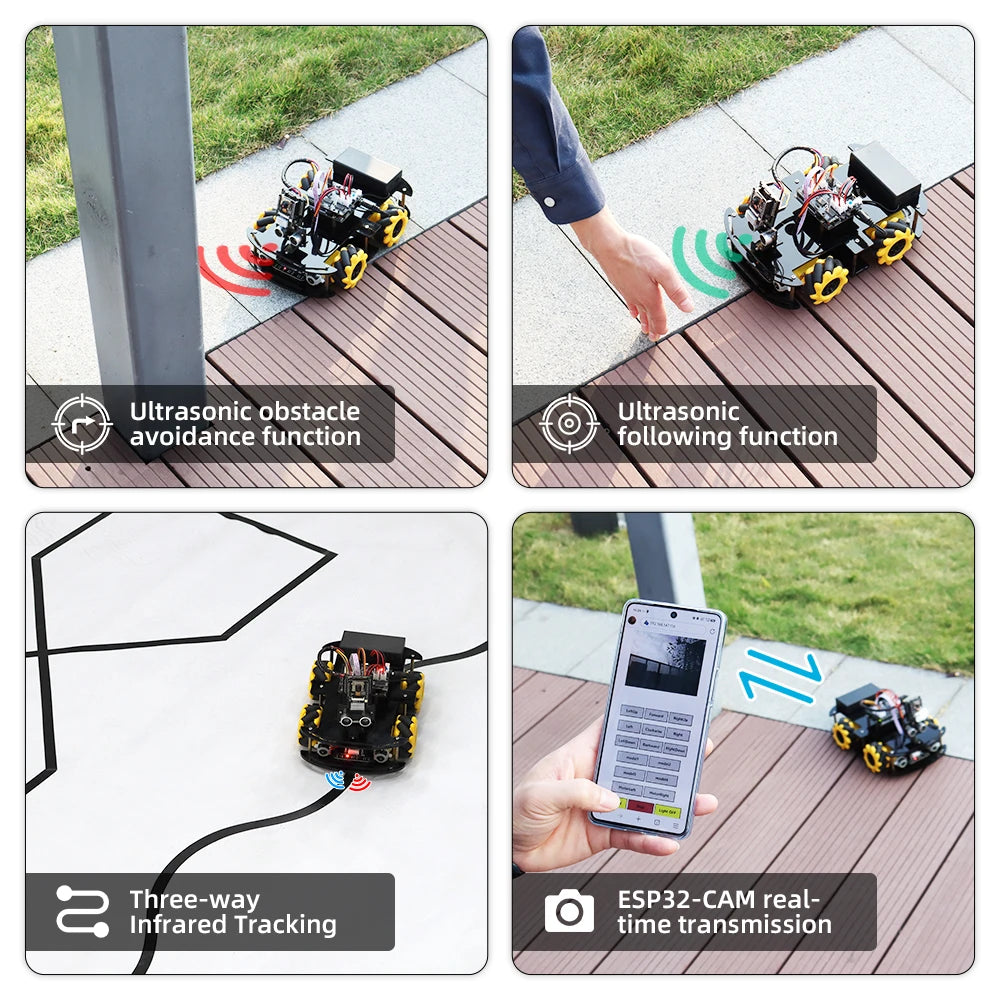 ESP32 Robot Starter Kit with Camera and Code Learning for Arduino Programming - Complete Smart Automation Set for Skill Development