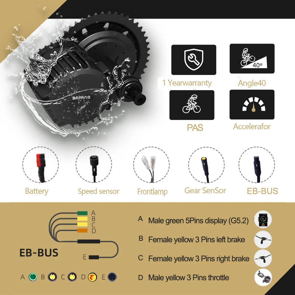 Bafang 500W BBS02B 36V Mid Drive Motor for Electric Bike | DIY Ebike Conversion Kit