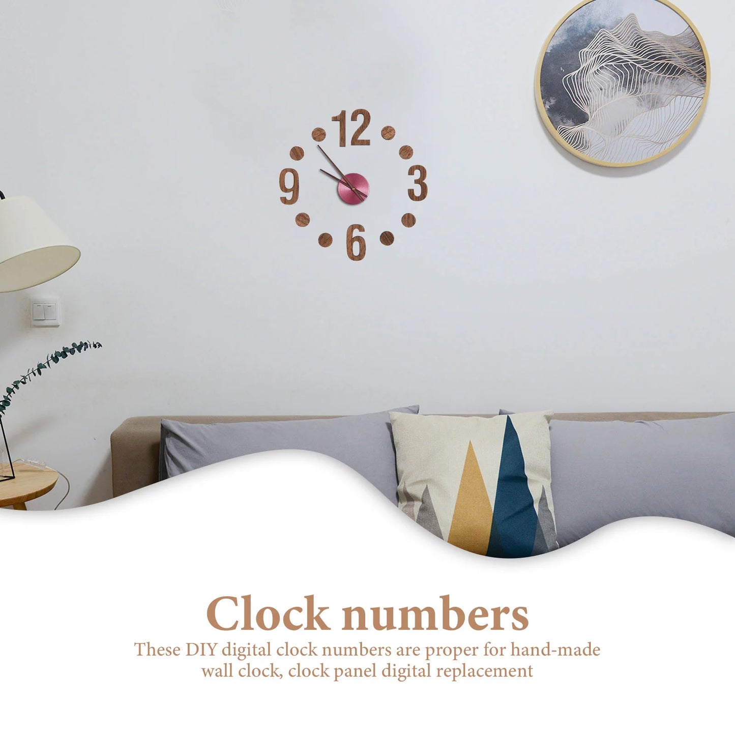 DIY Wall Clock Numerals Kit - Wooden Replacement Numbers & Hands for Custom Timepiece Crafting