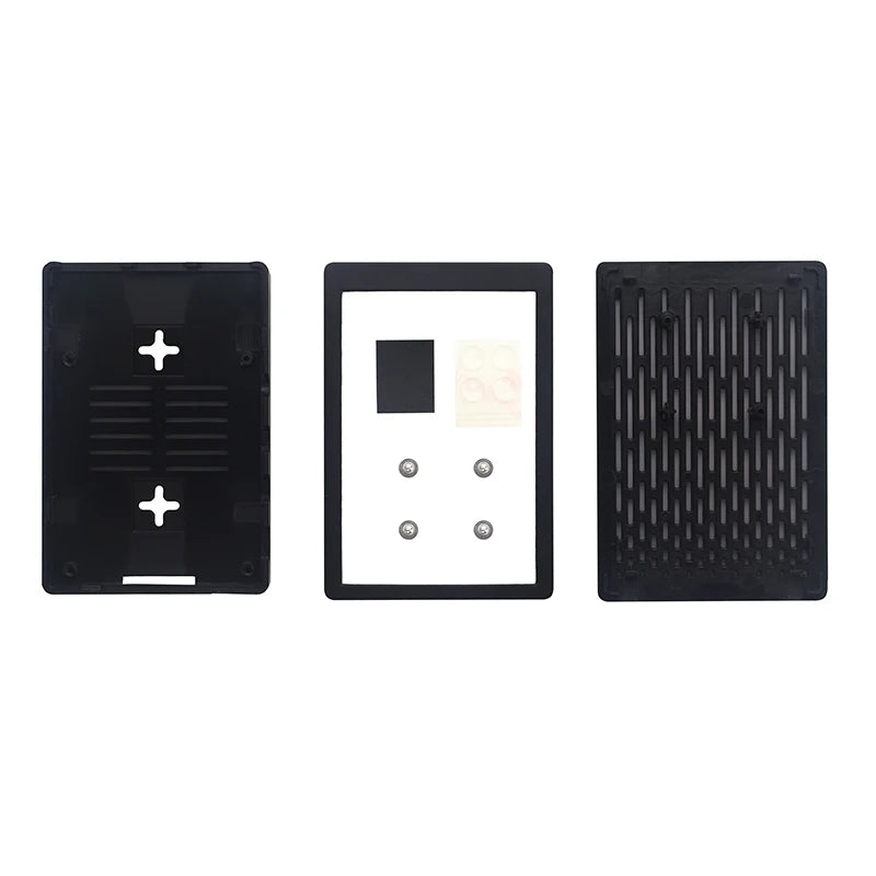 Raspberry Pi 4 Model B ABS Grid Cooling Case with Fan - Black Transparent Plastic Enclosure
