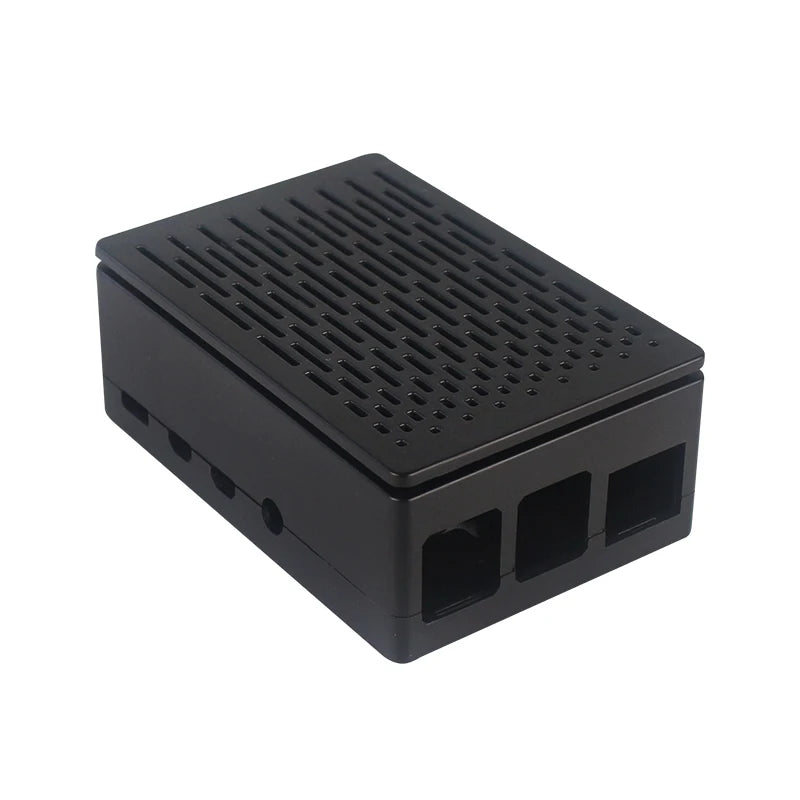 Raspberry Pi 4 Model B ABS Grid Cooling Case with Fan - Black Transparent Plastic Enclosure