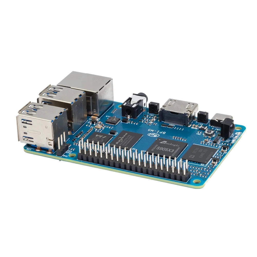 Banana Pi BPI-M5 4GB LPDDR4 Single Board Computer with Amlogic S905X3 – Open-Source Design Compatible with Odroid C4 and Raspberry Pi 4