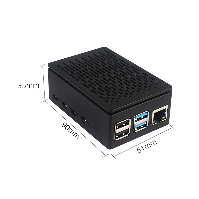 Raspberry Pi 4 Model B ABS Grid Cooling Case with Fan - Black Transparent Plastic Enclosure