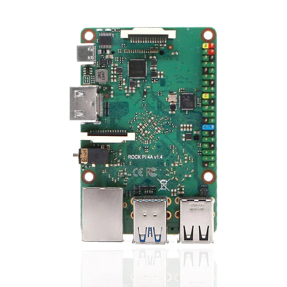 ROCK PI 4A V1.4 - High-Performance Rockchip Single Board Computer, Compatible with Raspberry Pi Displays