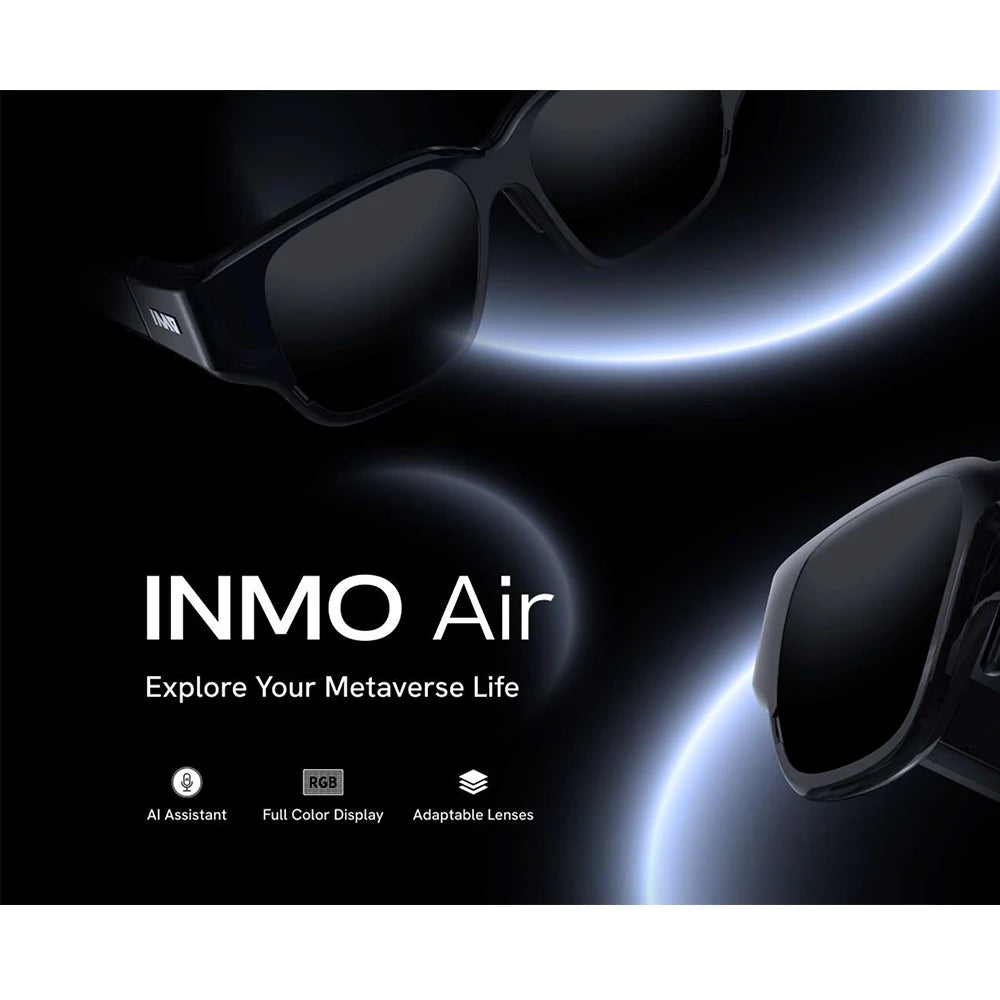 INMO Air Wireless AR Glasses – Advanced 3D Smart Glasses with HD Display, Integrated Camera, and Full-Color Virtual Reality