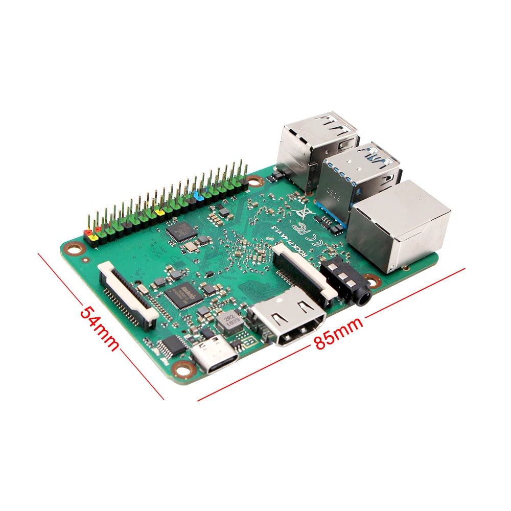 ROCK PI 4A V1.4 - High-Performance Rockchip Single Board Computer, Compatible with Raspberry Pi Displays