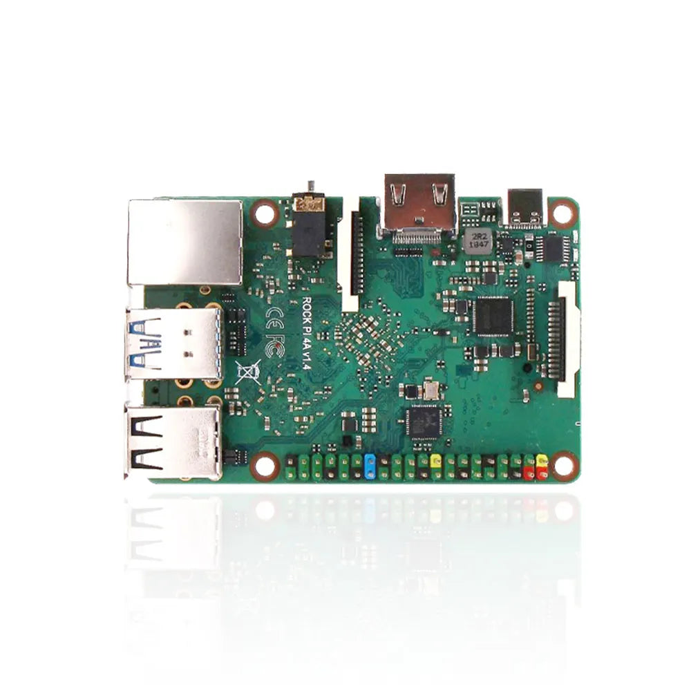 ROCK PI 4A V1.4 - High-Performance Rockchip Single Board Computer, Compatible with Raspberry Pi Displays