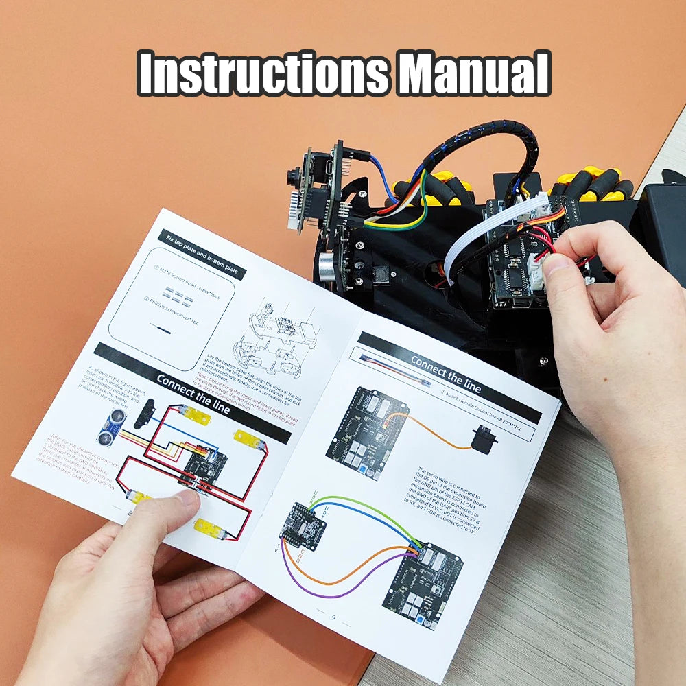 ESP32 Robot Starter Kit with Camera and Code Learning for Arduino Programming - Complete Smart Automation Set for Skill Development