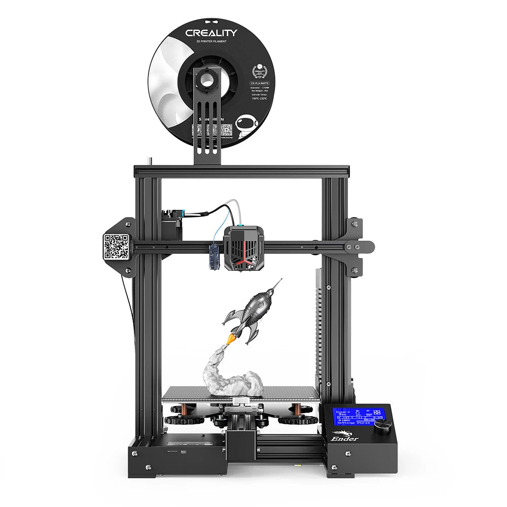 Creality Ender-3 V2 Silent Mainboard 3D Printer Kit – Advanced FDM Printing with Smart Filament Sensor and Easy Assembly