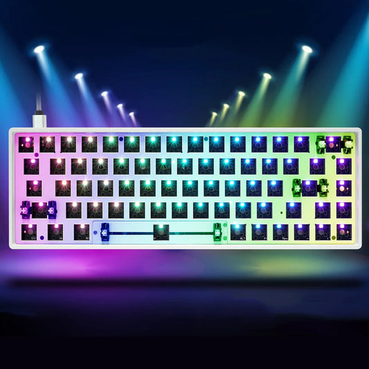 Dual Mode Customizable Mechanical Keyboard Kit – GK68XS Bluetooth 5.0, Hot Swappable, RGB Backlit, USB-C, Wireless & Wired