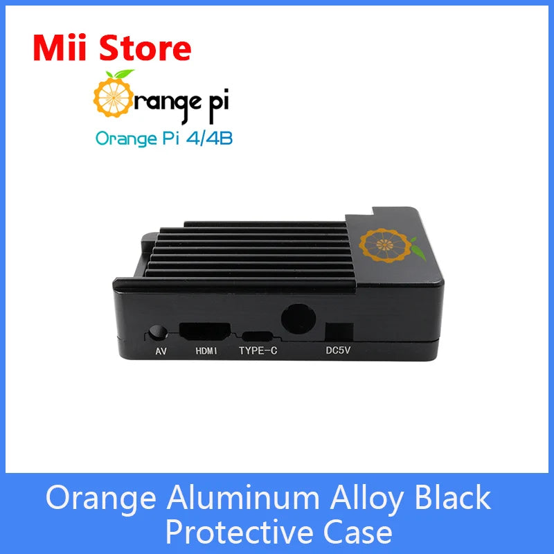 Orange Pi Aluminum Alloy Protective Case with Antenna & Thermal Adhesive - Compatible with OPI4/4B/4 LTS Boards