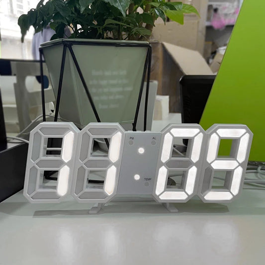 3D LED Digital Luminous Wall Clock with Multifunctional Display and Creative USB Design