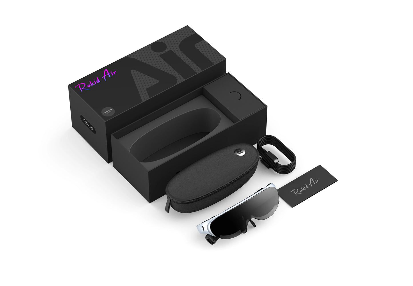 Rokid Air AR Glasses – Myopia-Friendly, 1080P OLED Dual Display with 120" Virtual Screen, 43° FoV, 55PPD