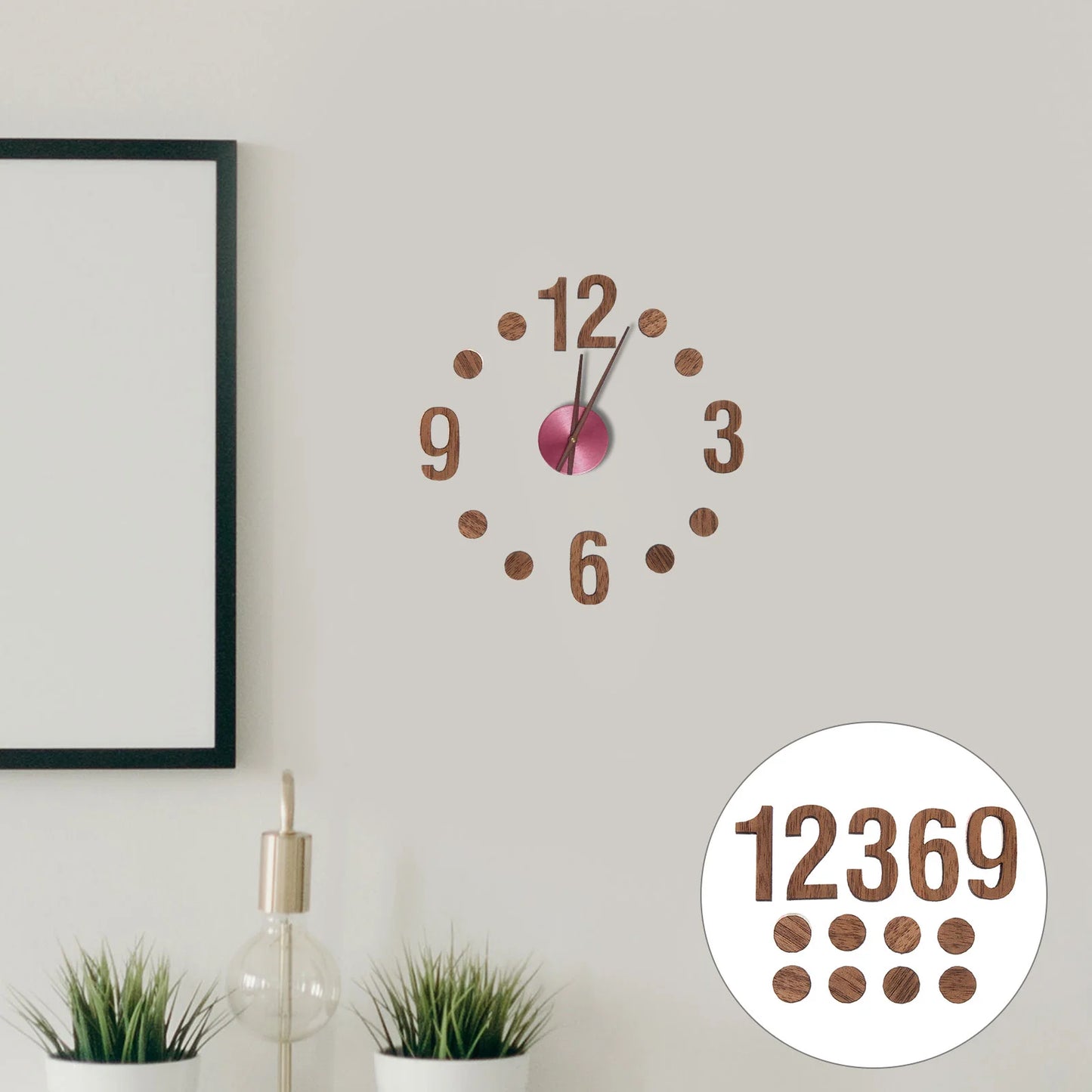 DIY Wall Clock Numerals Kit - Wooden Replacement Numbers & Hands for Custom Timepiece Crafting