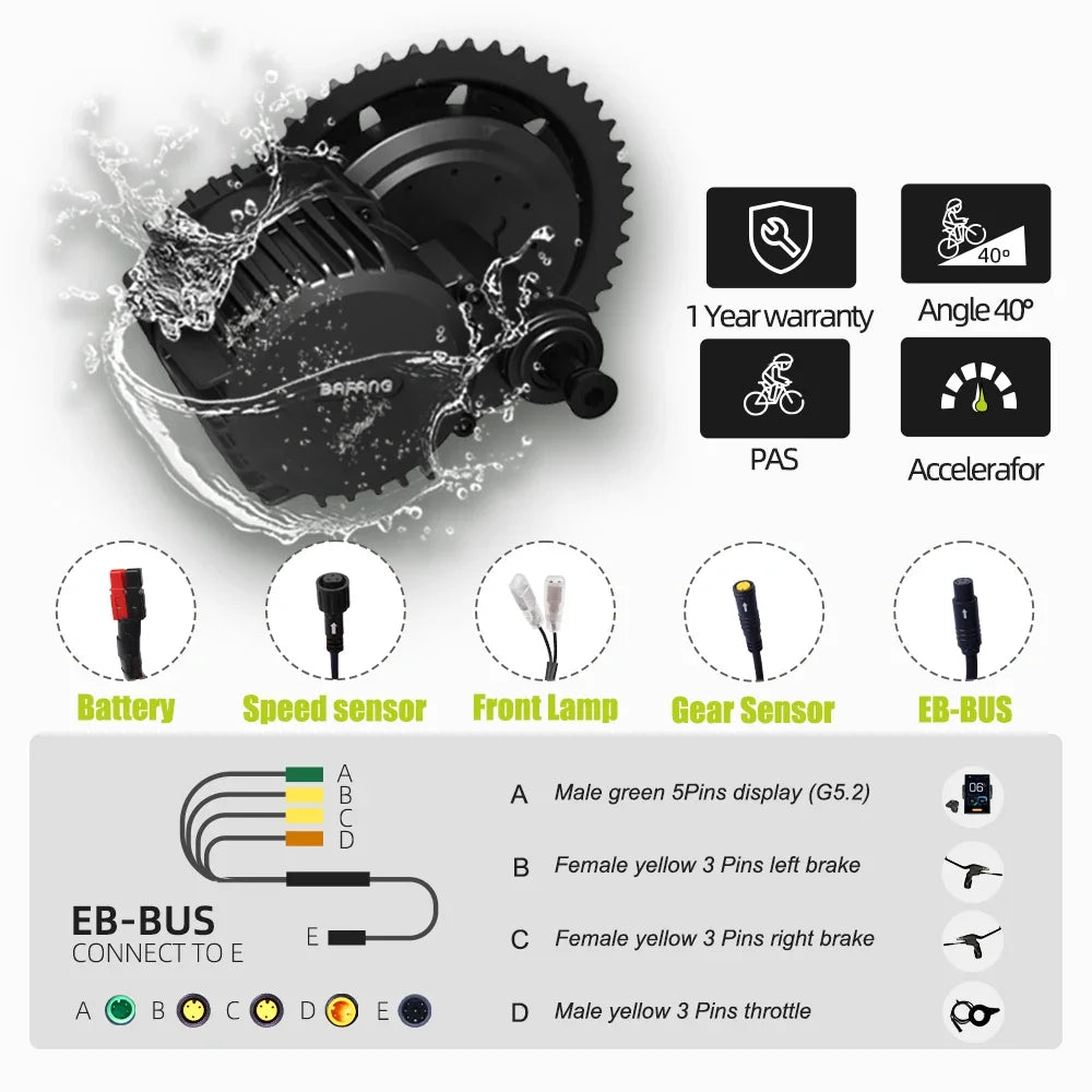 Bafang Mid Drive Motor Kits 1000W 750W 500W 250W Electric Bike Conversion Engine Kits Powerful BBSHD BBS02B BBS01B for E-Bike