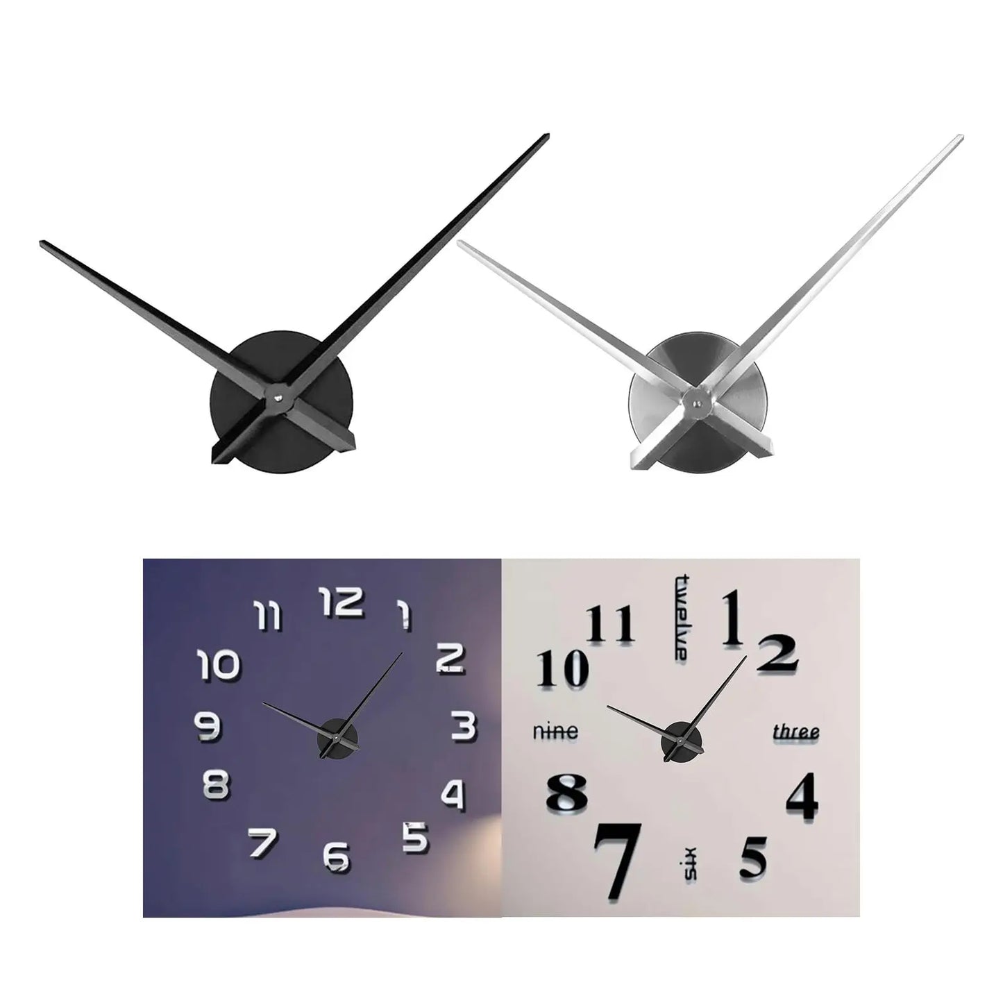 DIY Clock Movement Mechanism Kit with Minute & Hour Hands – Perfect for Clock Repair and Replacement in Kitchen, Living Room