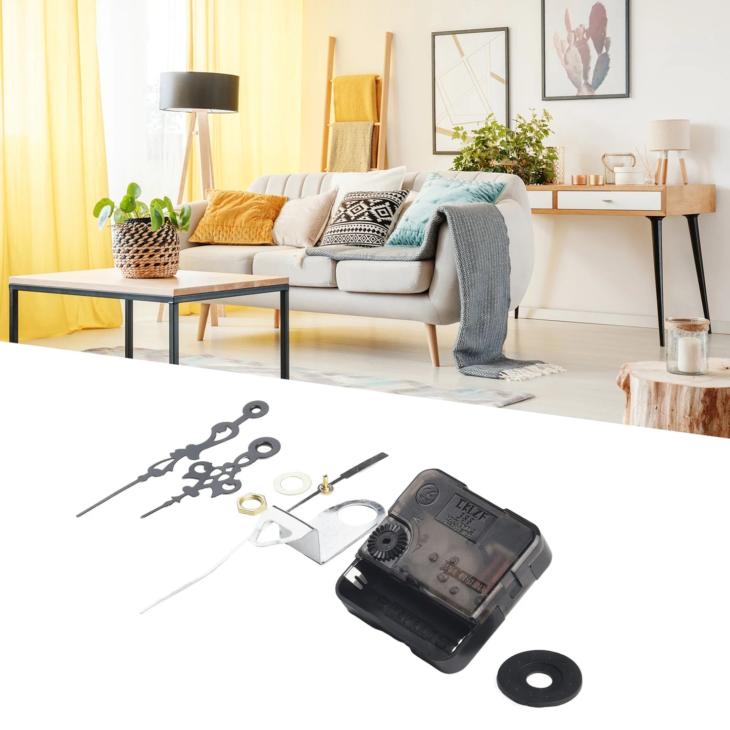 DIY Silent Sweep Quartz Clock Movement Kit – Precision Mechanism for Large Wall Clocks (5.6 x 5.6 x 1.6 cm)