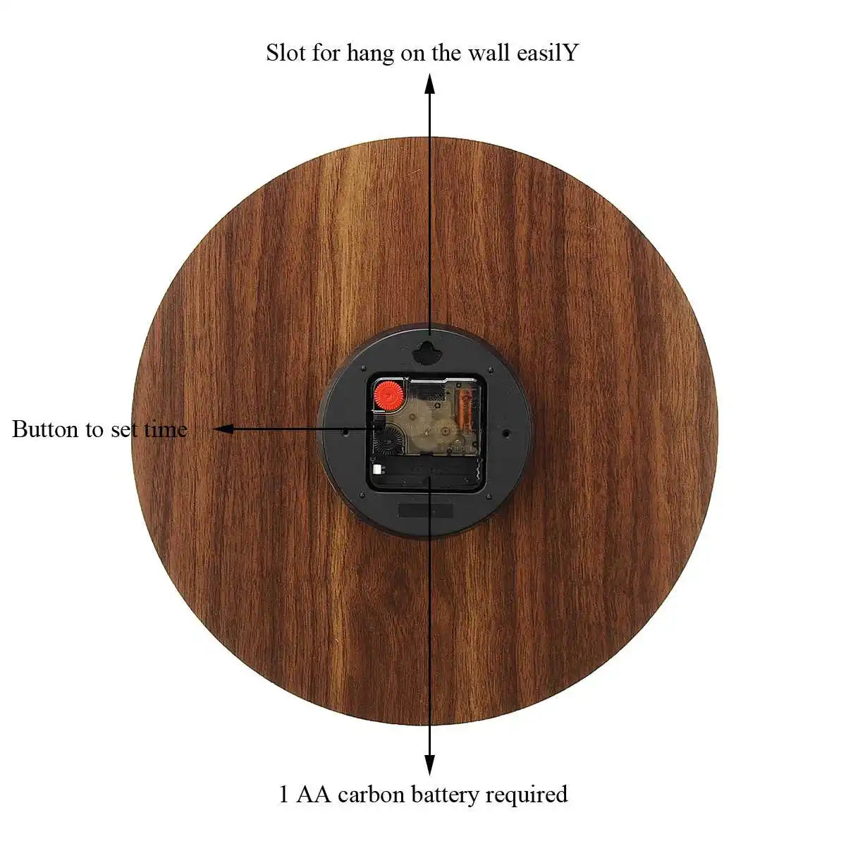 Nordic 12-Inch Luminous Silent Wall Clock - Modern Wooden Design with Night Light