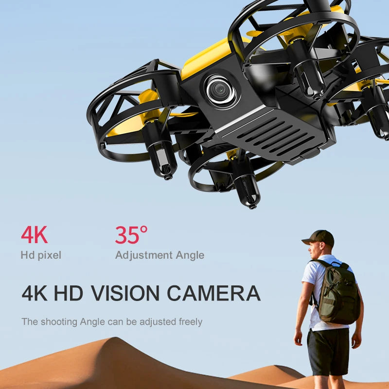 Mini Drone 811 with 4K HD Aerial Camera, WiFi FPV, and Full Shield Protection - RC Helicopter Toy for Kids